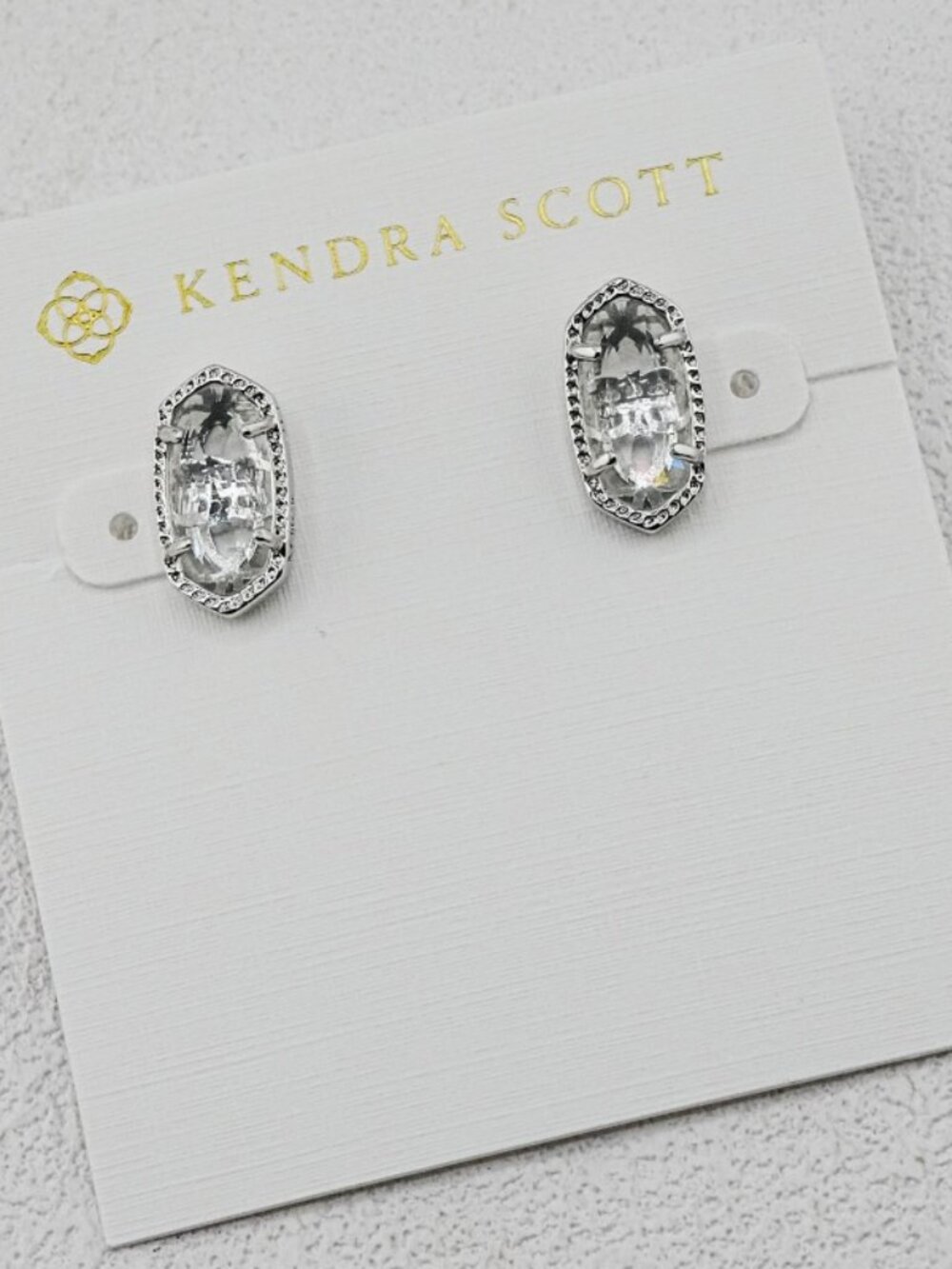 Kendra Scott Oval Clear Glass Stud Earrings